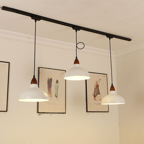 可移动式餐厅轨道吊灯中古风led护眼吧台商用高亮补光可调导轨灯