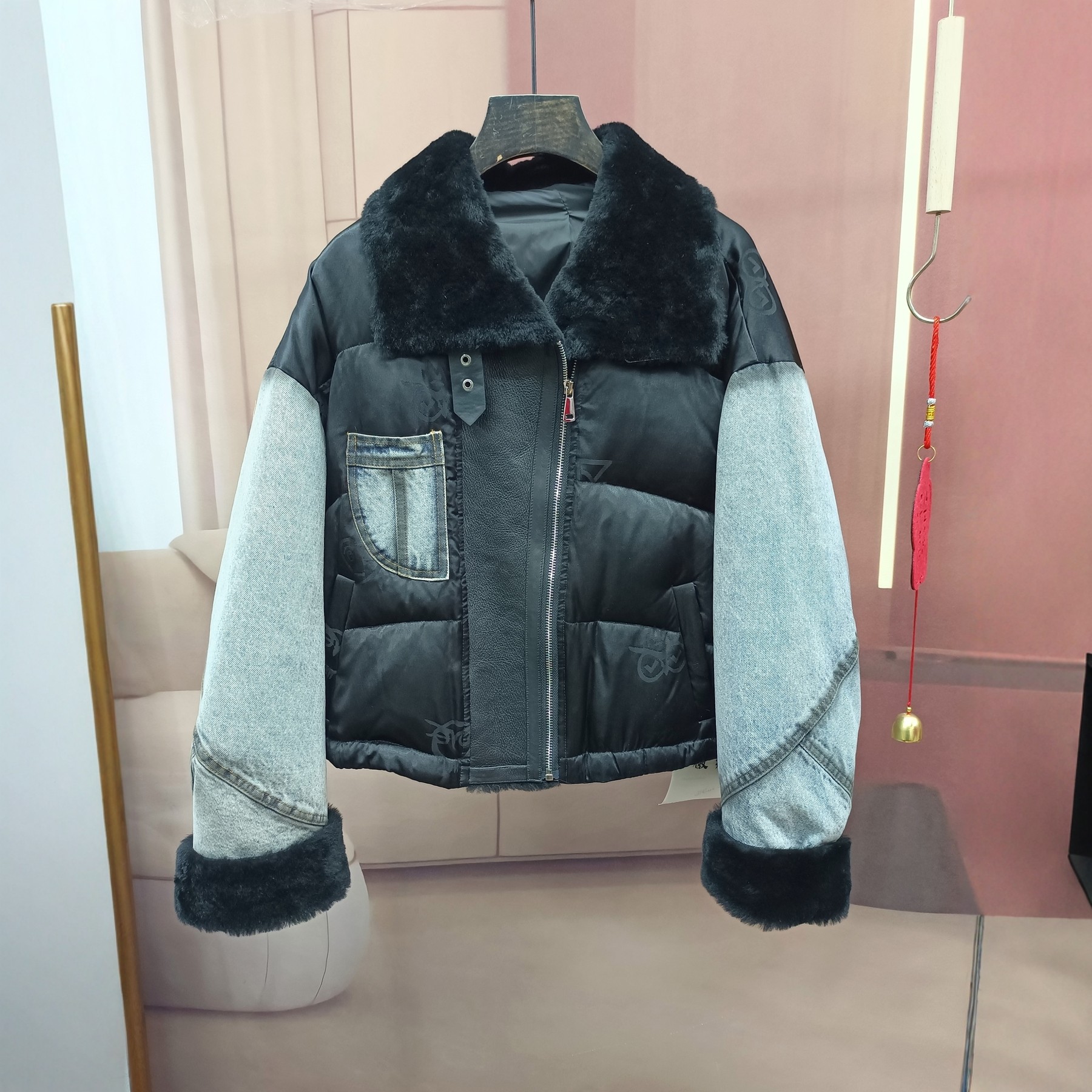 皮草系列二羊羔绒毛领皮草羽绒服外套女复古小个子爆款鹅绒服冬装