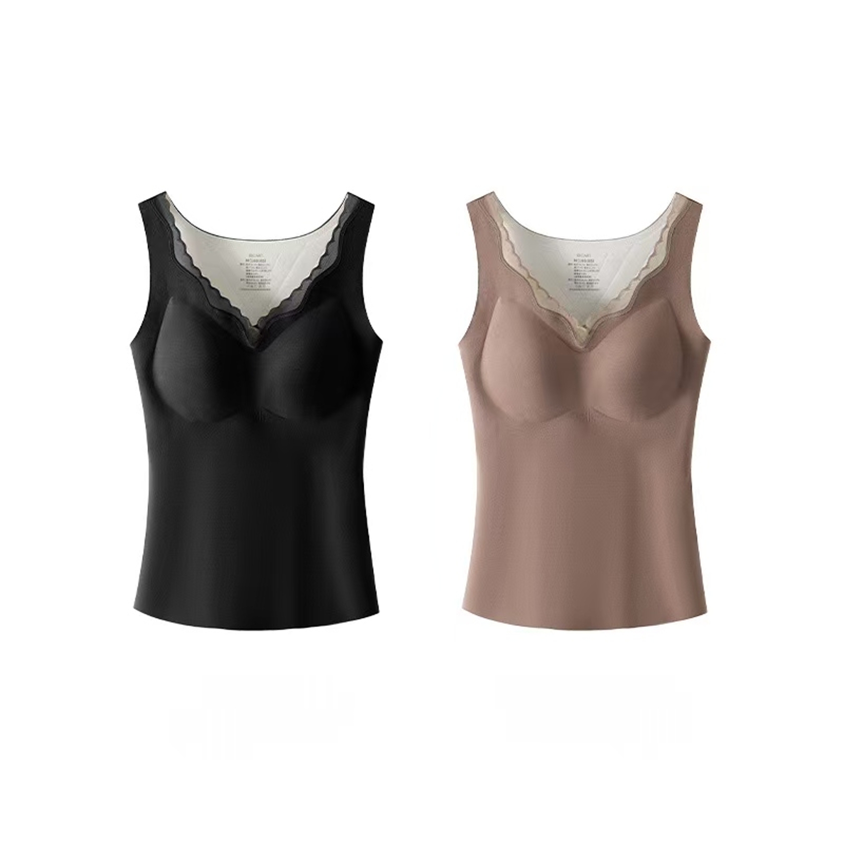 升级羊绒蚕丝暖绒润肤蕾丝文胸背心女士柔软亲肤加厚冬季保暖内衣