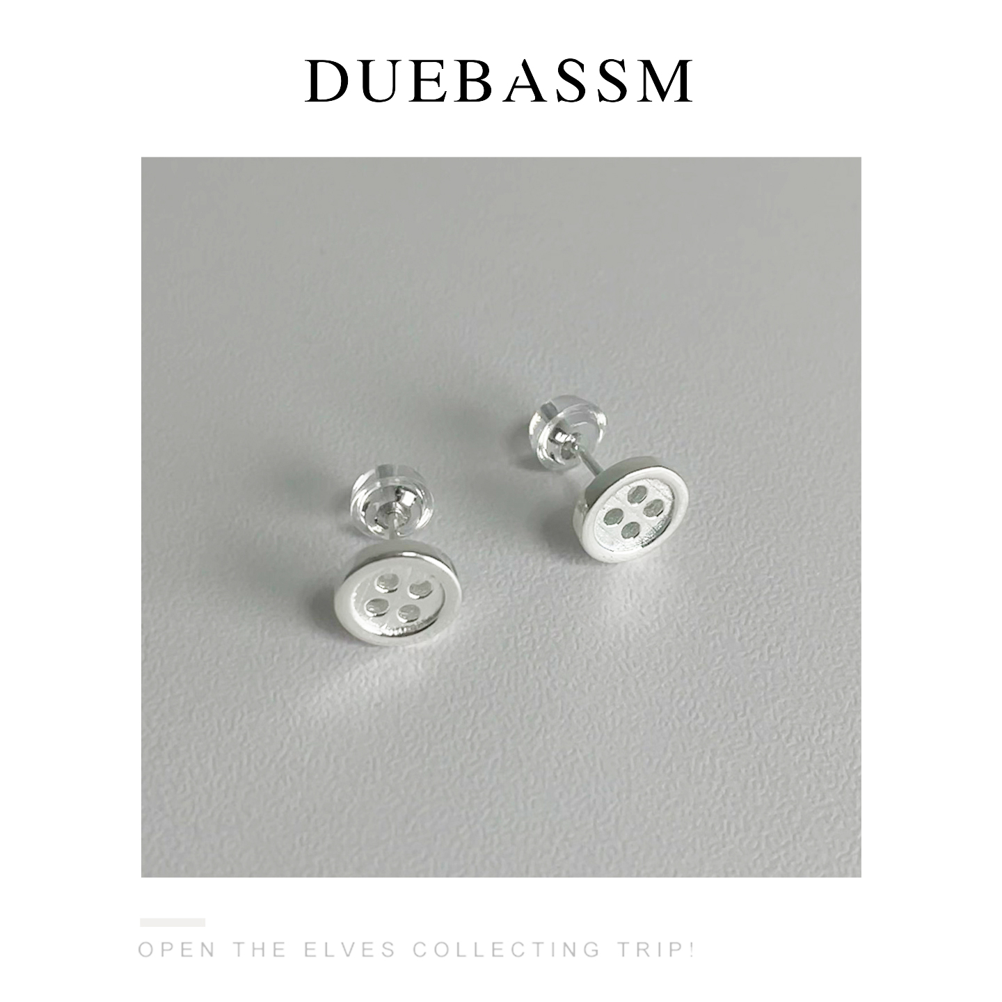 通体纯银法式商务耳钉情侣款