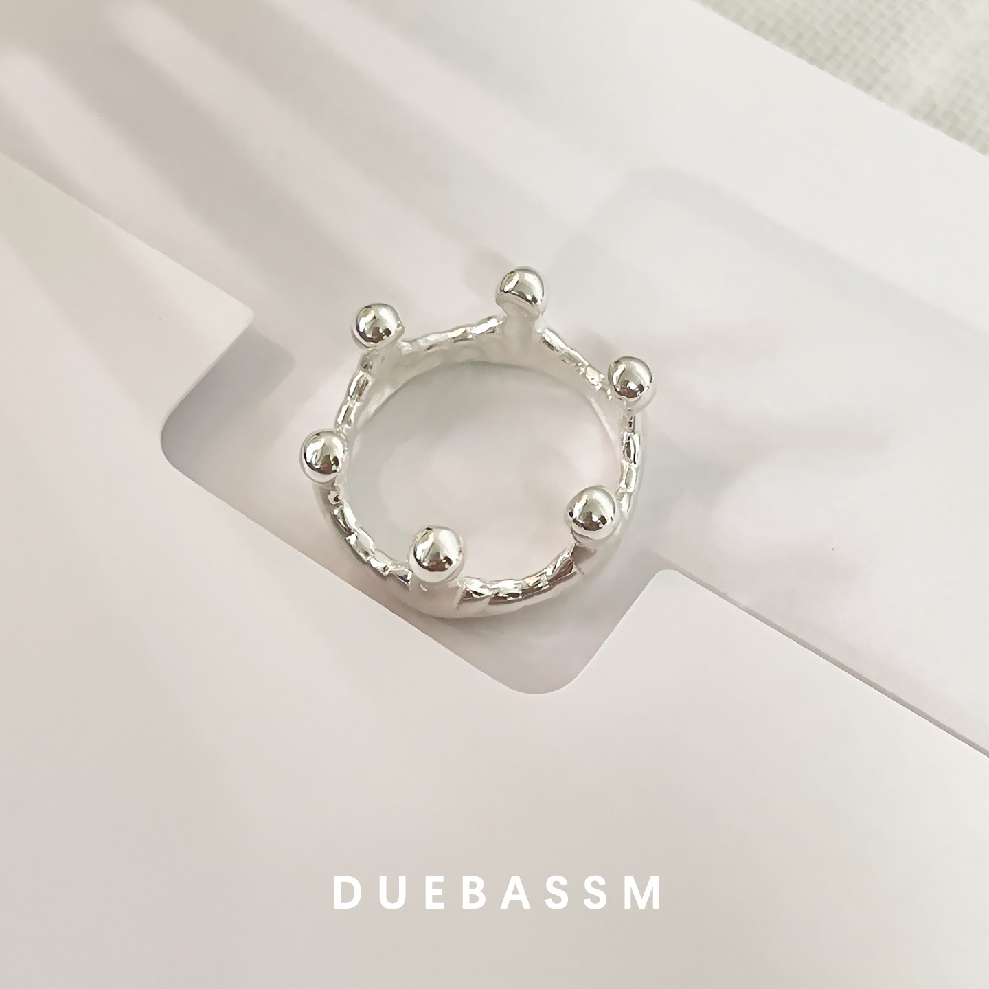 DuebassmS925纯银手工皇冠戒指