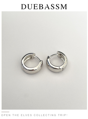 序章/百搭S925通体纯银素圈耳环章若楠同款冷淡风极简小众耳饰