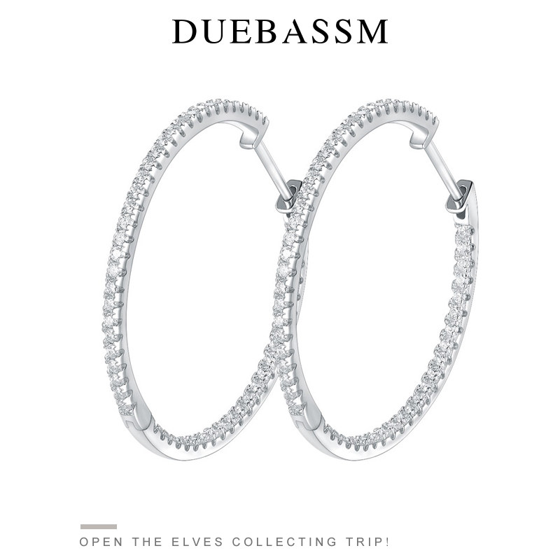 duebassm简约莫桑石女士大耳环