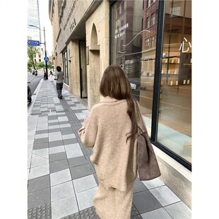 Xxiiuu【松弛主义】大坎肩毛衣针织开衫女宽松上衣宽袖外搭外套