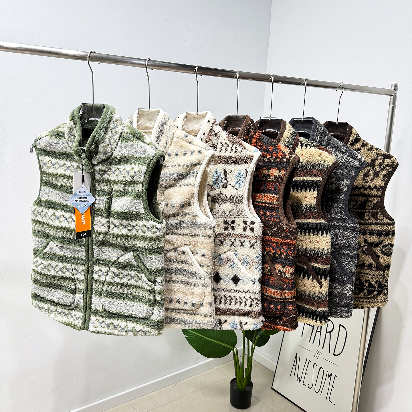 费尔岛风格！羊羔毛+摇粒绒 秋冬男女设计感保暖舒适立领马甲外套