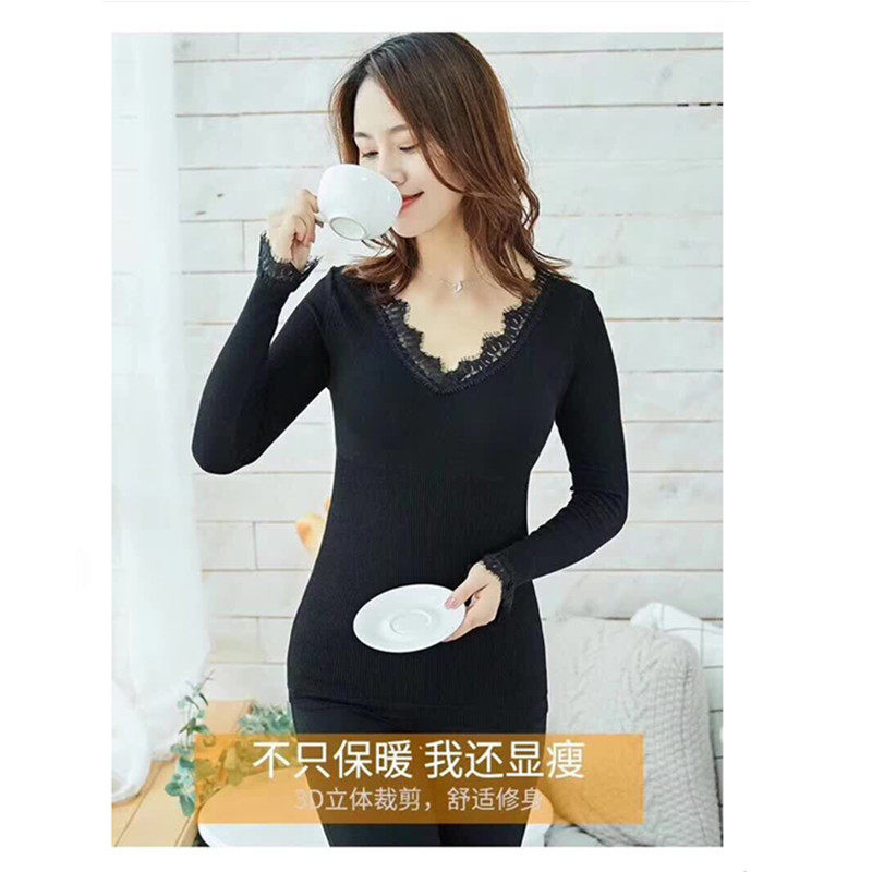 衣罗香冬新款性感蕾丝V领双层加绒保暖内衣女打底衫袖子不加绒,女士内衣/男士内衣/家居服,保暖上装,淘宝优惠券,粉丝福利购,淘宝优惠卷