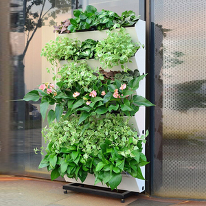 香港小户型可移动植物墙花盆懒人可吸水客厅植物花架挂墙壁挂花盆