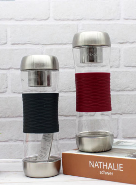 乐扣乐扣水杯男带滤网泡茶运动女学生随手杯食品级塑料水壶HLC820