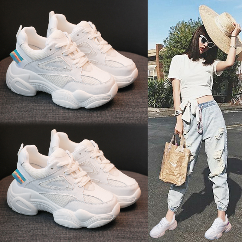 ins2019夏季新款内增高8cm运动鞋百搭厚底女鞋网红老爹鞋子潮秋季热销1件假一赔十