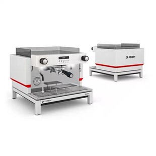 爱宝CREM-EX3半自动意式咖啡机白色单头双头商用温控系统带显示屏