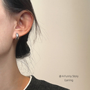 Story小众百搭秋冬素圈棱形纹耳环蚊香盘耳夹 Funny 玫瑰 故事.A
