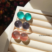 元 气啵啵｜AFunnyStory夏日星空球球耳钉海边度假彩色耳针耳饰女