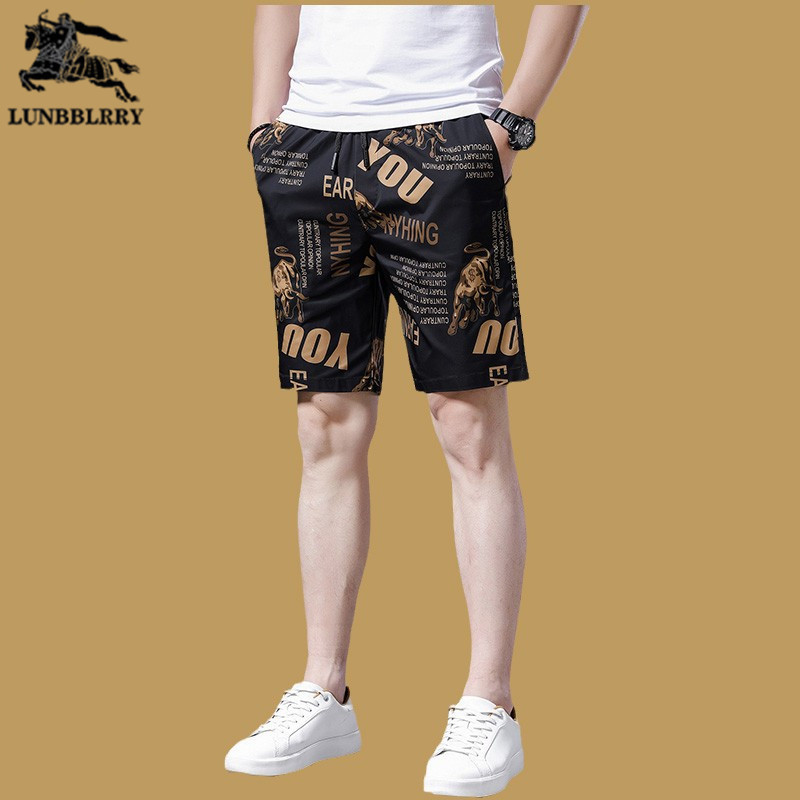 伦巴宝利娇男士短裤中青年夏季休闲裤新款时尚裤子薄款五分裤中裤