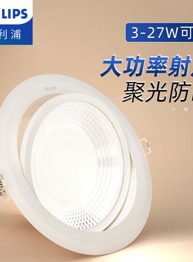飞利浦led射灯嵌入式店铺商用27w小山丘家用3w6w牛眼象鼻防眩可调