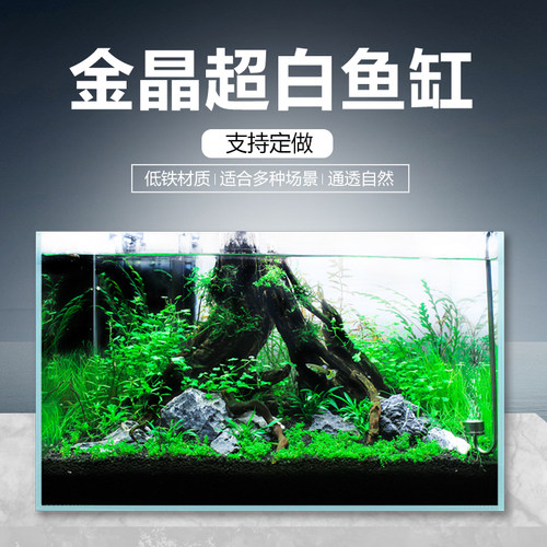 金晶超白免换水真水草办公室鱼缸