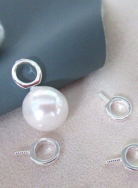 s925银饰吊坠空托配件 DIY手工配件 经典简约吊坠头 项坠空托配件