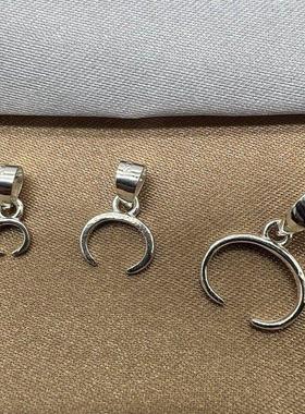 s925纯银吊坠扣头日韩网红珍珠DIY银扣头吊坠扣 翡翠牛鼻扣银饰品