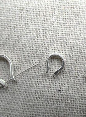 s925纯银吊坠扣头u型吊坠夹扣DIY配件扣翡翠玉石蜜蜡玉坠挂坠夹扣