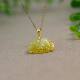 S925银扣头镶嵌冰种黄翡天然A货翡翠双鱼古钱币锁骨吊坠 E855