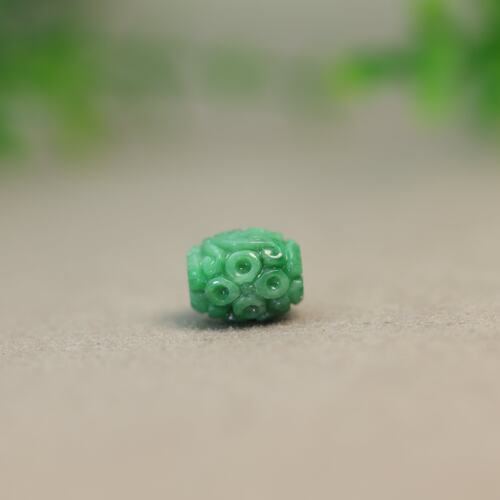 天然A货翡翠雕花路路通桶珠
