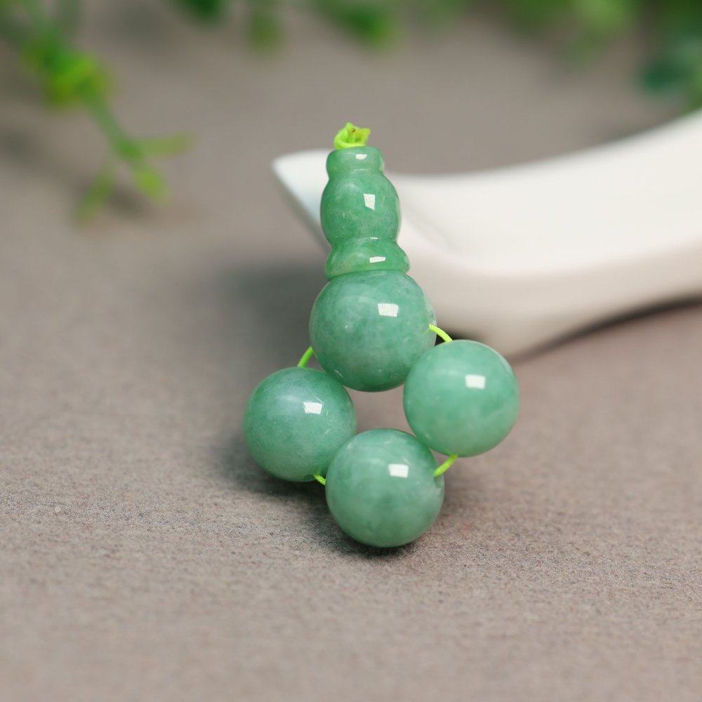 冰糯种天然A货翡翠珠子三通佛头