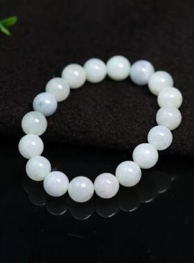 #K154白色冰种缅甸天然A货翡翠珠子手串手链