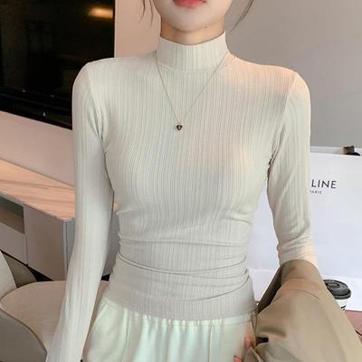 H322春秋衣内搭上衣半高领秋冬打底衫女款可外穿新款长袖休闲简约