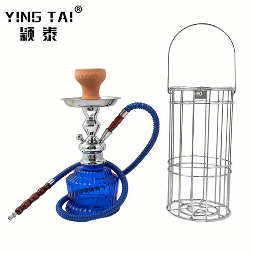 颖泰跨境供应新品高档铁笼水烟壶单双管水烟配件批发油灯瓶水烟壶