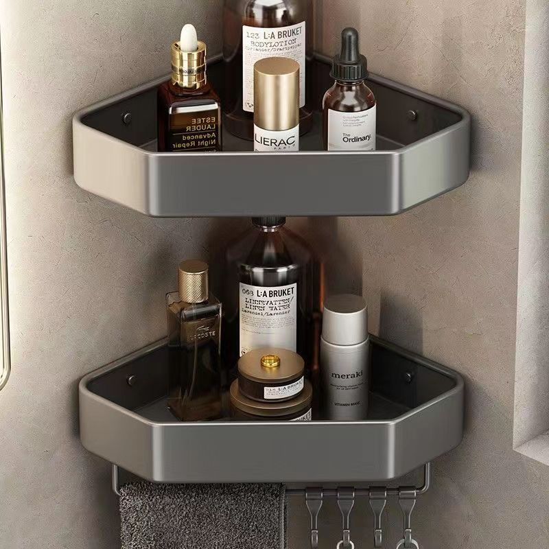 枪灰色卫生间三角置物架浴室