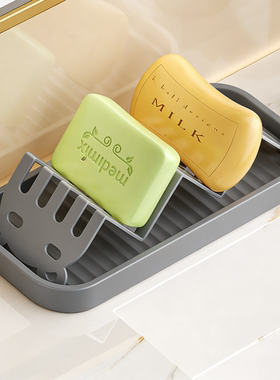 2026新款枪灰色肥皂架沥水托盘台面台式浴室肥皂盒收纳香皂置物架