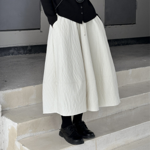 松紧腰半身裙女士春夏大码 拼接花苞裙 胖mm梨型身材显瘦a字中长款