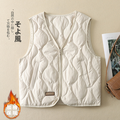 羽绒棉马夹背心女秋冬轻薄洋气内穿马甲夹棉内胆轻便短款内搭外套