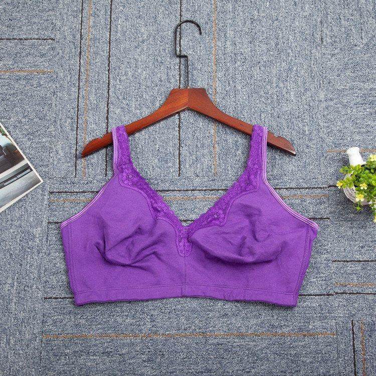 8595DEF欧美单舒适无钢圈纯棉质吸汗大码文胸大码妈妈全罩杯内衣