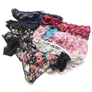 法国少女的内裤雪纺纱透视甜美木耳边可爱低腰三角内裤纯棉裆底裤