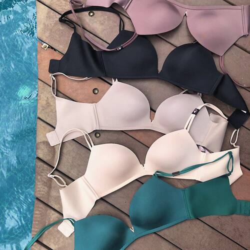 VS舒适无钢圈一片式光面无痕文胸薄款简约百搭内衣bra