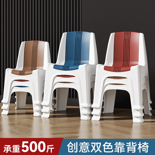 【100%舒适坐感】北欧塑料靠背椅