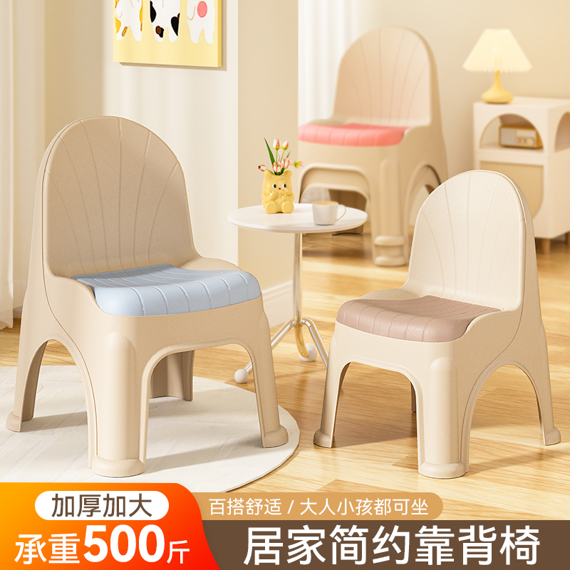 【特厚-承重500斤】塑料靠背椅子