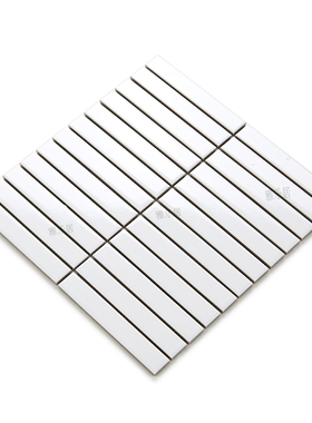 白色长条马赛克22X145mm亮哑光卫生间卫浴背景墙包柱子条形瓷砖