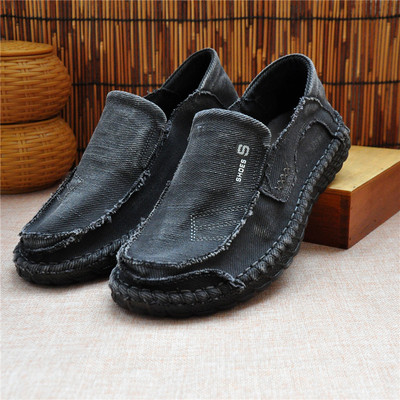 老北京布鞋男牛筋底肥宽松厚底