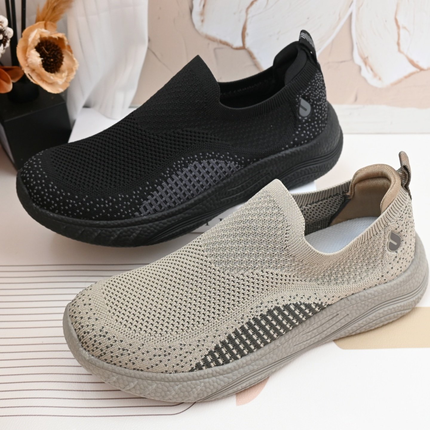 25春秋男单鞋一脚蹬飞织面老北京男爆米花底运动鞋情侣款轻便软弹,流行男鞋,健步鞋,淘宝优惠券,粉丝福利购,淘宝优惠卷