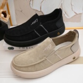 男鞋 一脚蹬布鞋 新款 男士 老北京布鞋 中老年爸爸鞋 春秋季 简约休闲鞋