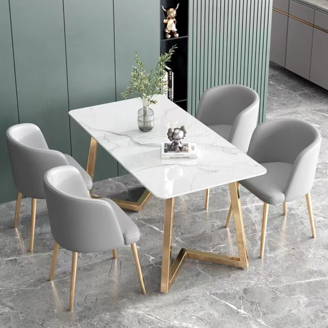 岩板桌子小户型轻奢洽谈桌椅组合