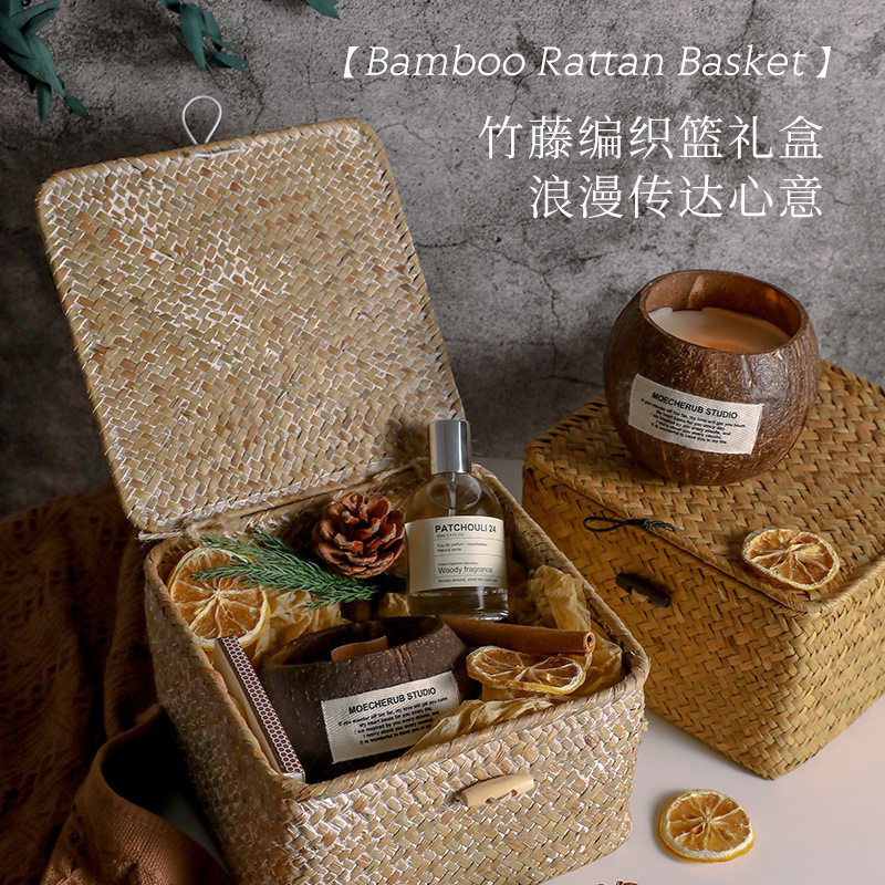 手工椰壳无烟香氛蜡烛蜡烛灯礼盒伴手礼套装生日礼物婚庆回礼