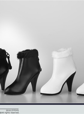 ZYTOYS 1/6比例 女装 带毛边中筒靴 2款色 ZY1012