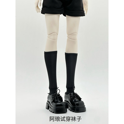 现货4分bjd四分袜子白色黑色长筒袜长袜过膝袜薄中短袜大力力普四