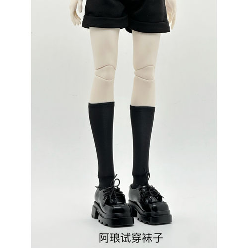 现货4分bjd四分袜子白色黑色长筒袜长袜过膝袜薄中短袜大力力普四