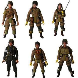 兵人关节可动 18美军二战山地师101空降师伞兵人偶3.75寸10厘米