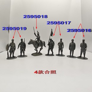 1/24合金兵人 一战法国 ATLAS军事人偶马车大炮 模型摆件 合金