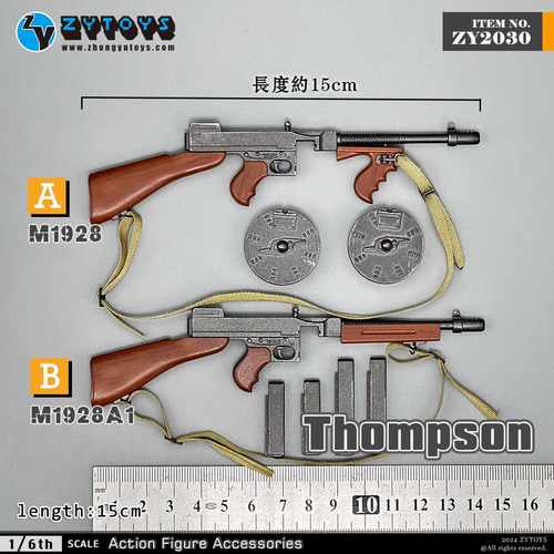 比例ZYTOYS冲锋枪模型M19281/6