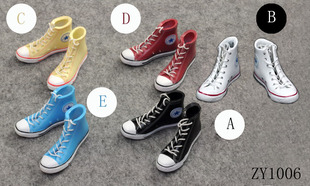 ZYTOYS 1/6女兵人鞋子 BJD娃娃人偶 高帮潮流人偶 绑带鞋空心无脚